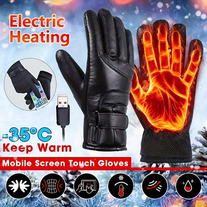 Heating Gloves USB Electric Heated Gloves Waterproof for Snow