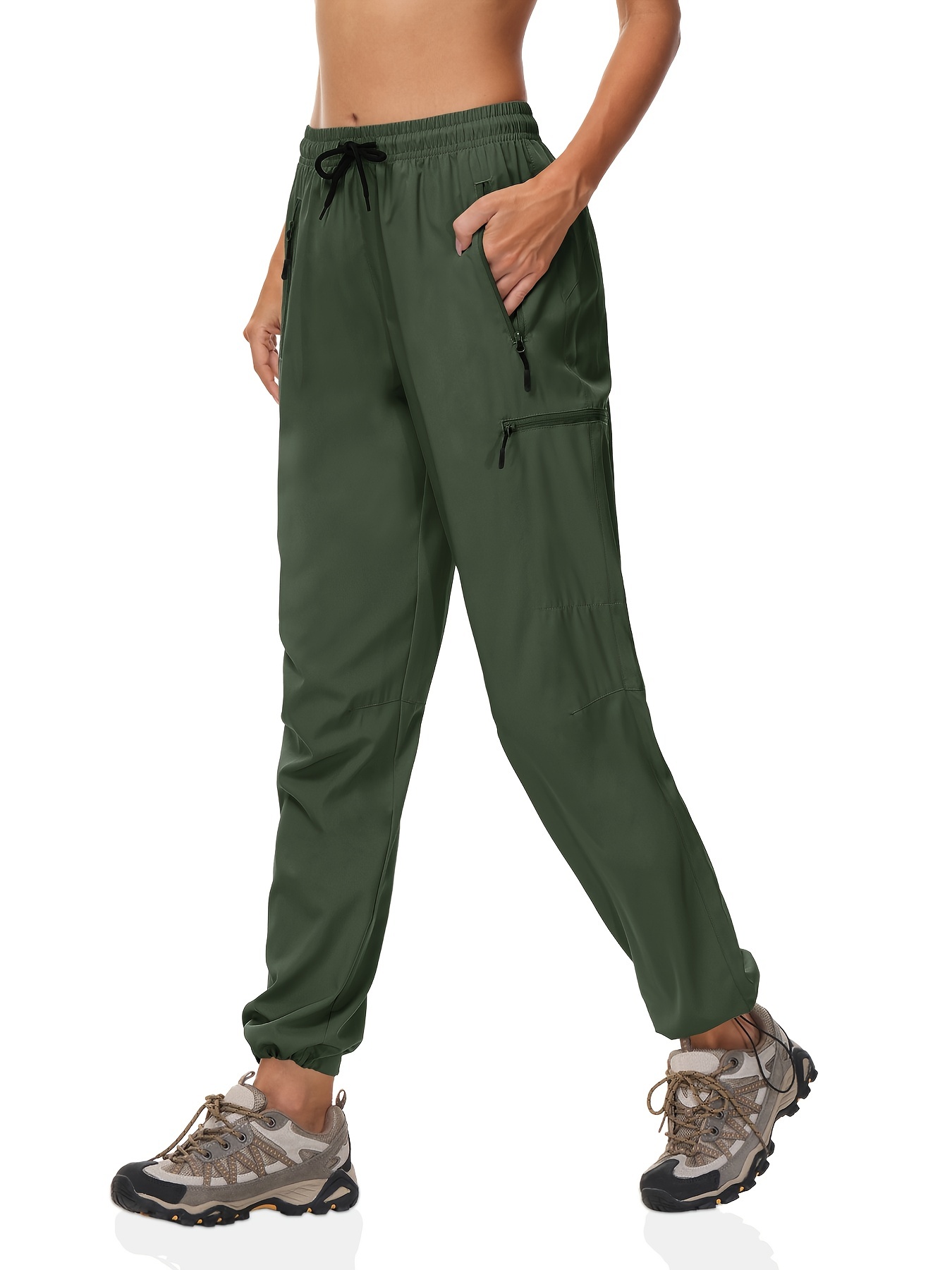 Sweatpants Women, Women's Work Wear Jogging Pants, Nylon Quick Drying Hiking  Pants, Sports, Fitness, Leisure, Outdoor Small Foot Pants Green XL 