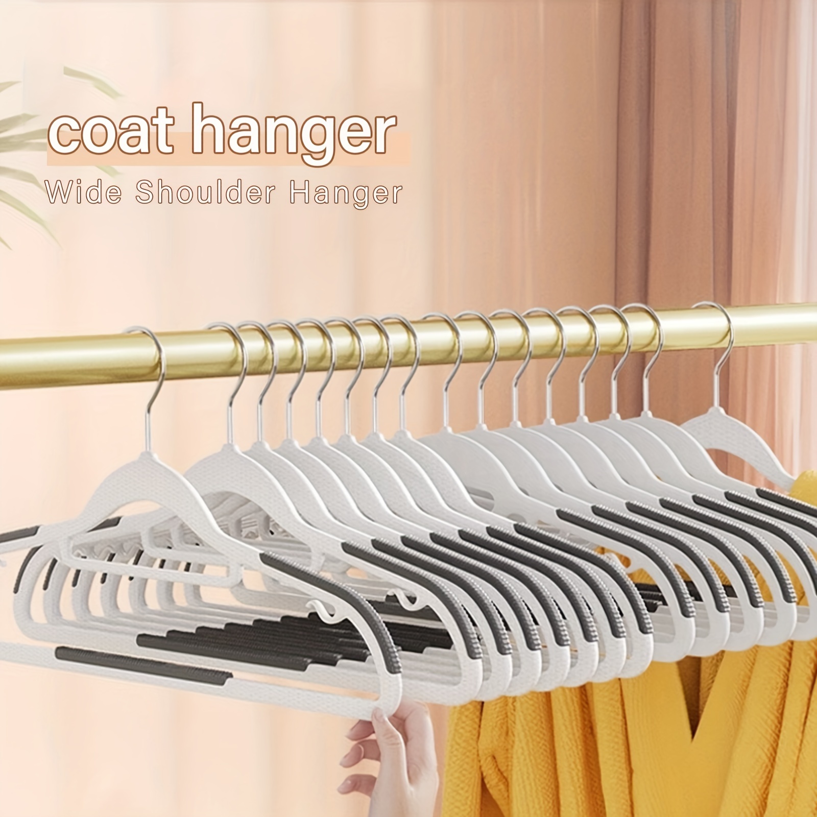 Wide Shoulder Clothes Hanger Traceless Plastic Clothes - Temu