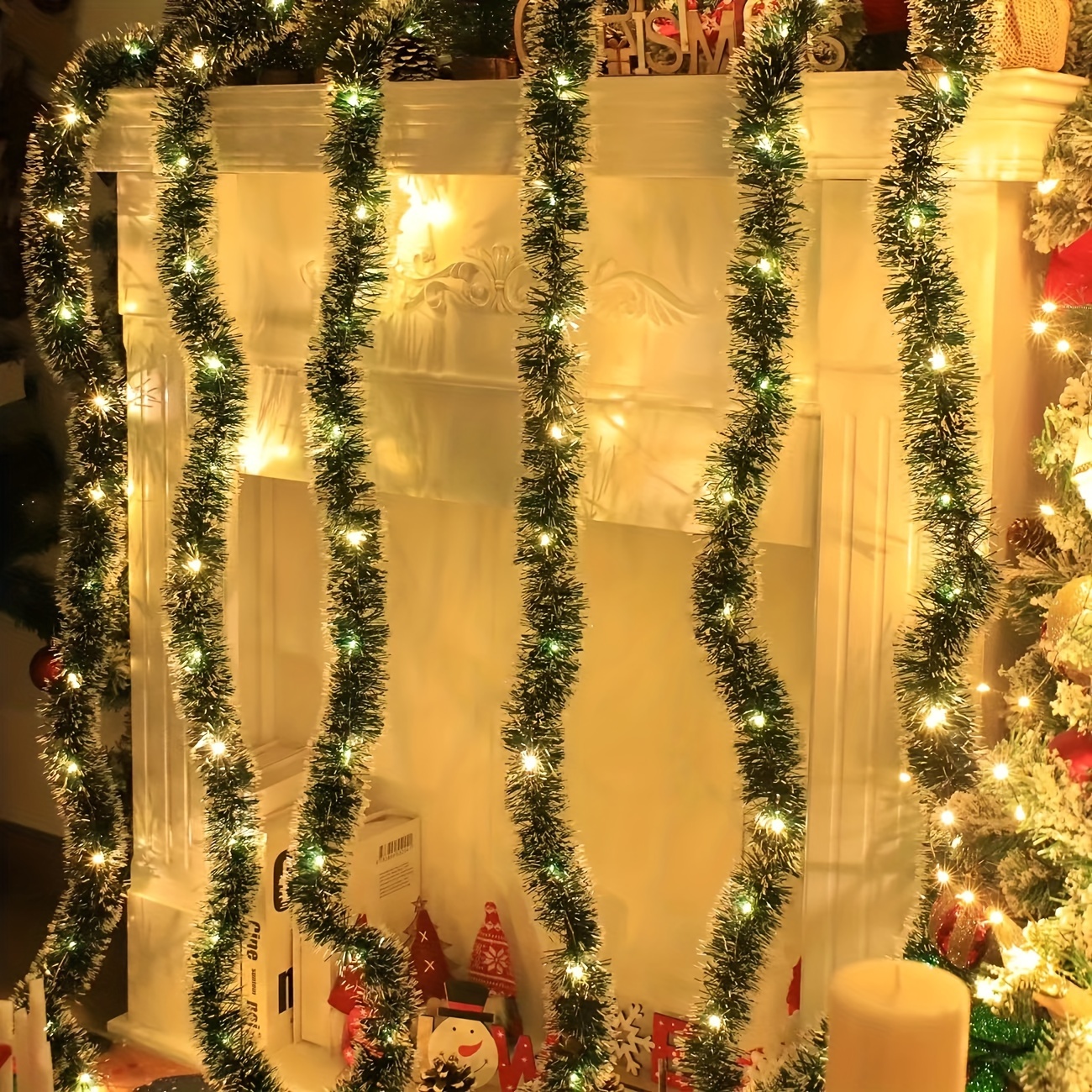 Weihnachtsbaum-Dekoration, Funkelnde Kristall-Lichterkette,  Kupferdraht-Lichter, Weihnachtsdekoration, Party, Innendekoration,  Batteriebetrieben (kein