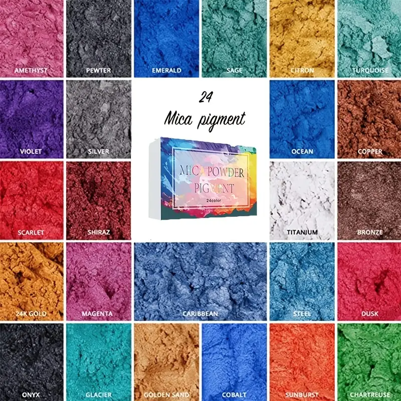 24 Jars Pearl Mica Powder Pigment Color Set For Paint - Temu