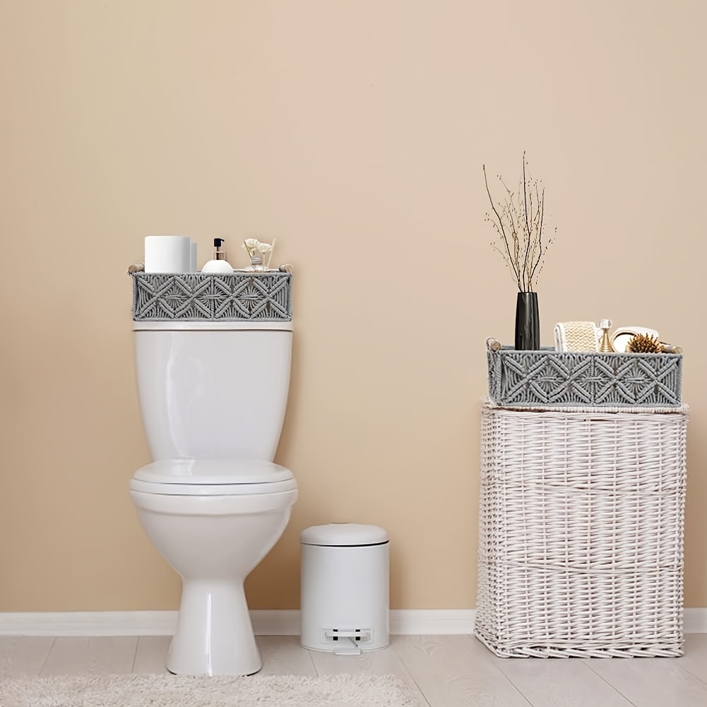Luxspire Toilet Paper Basket, Boho Bathroom Basket Handmade Cotton