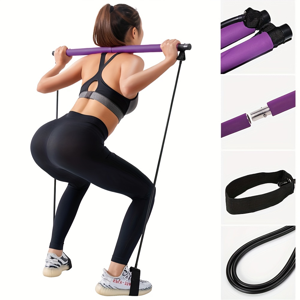 Portable Purple Pilates Stretching Sticks Kit Detachable - Temu