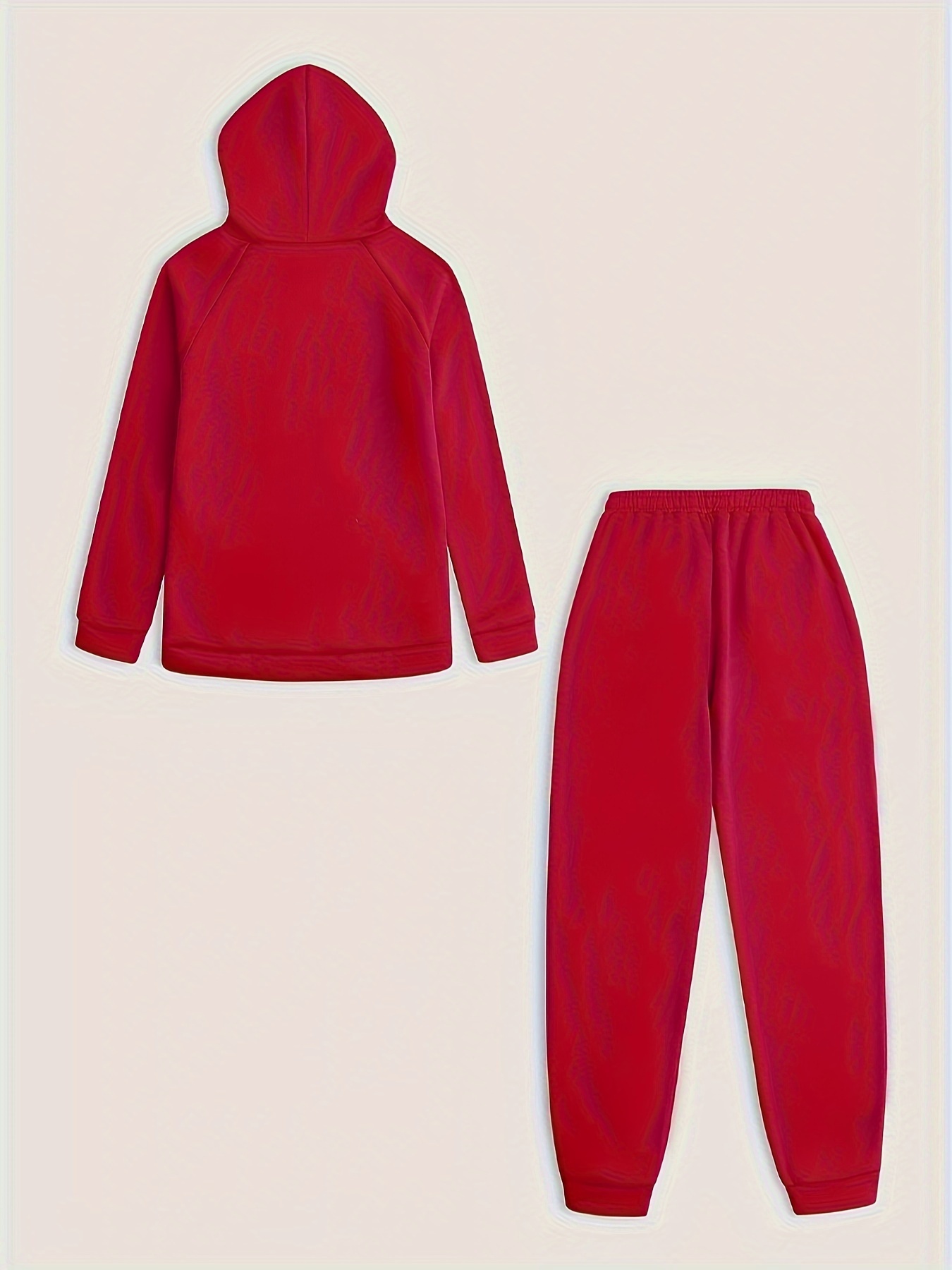 Women's Heart Ecg Print Thermal Lined Hooded Top Pants Set - Temu Canada
