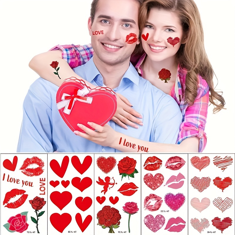 Sticker Cœur Amour en forme de coeur de Parties scintillant ros