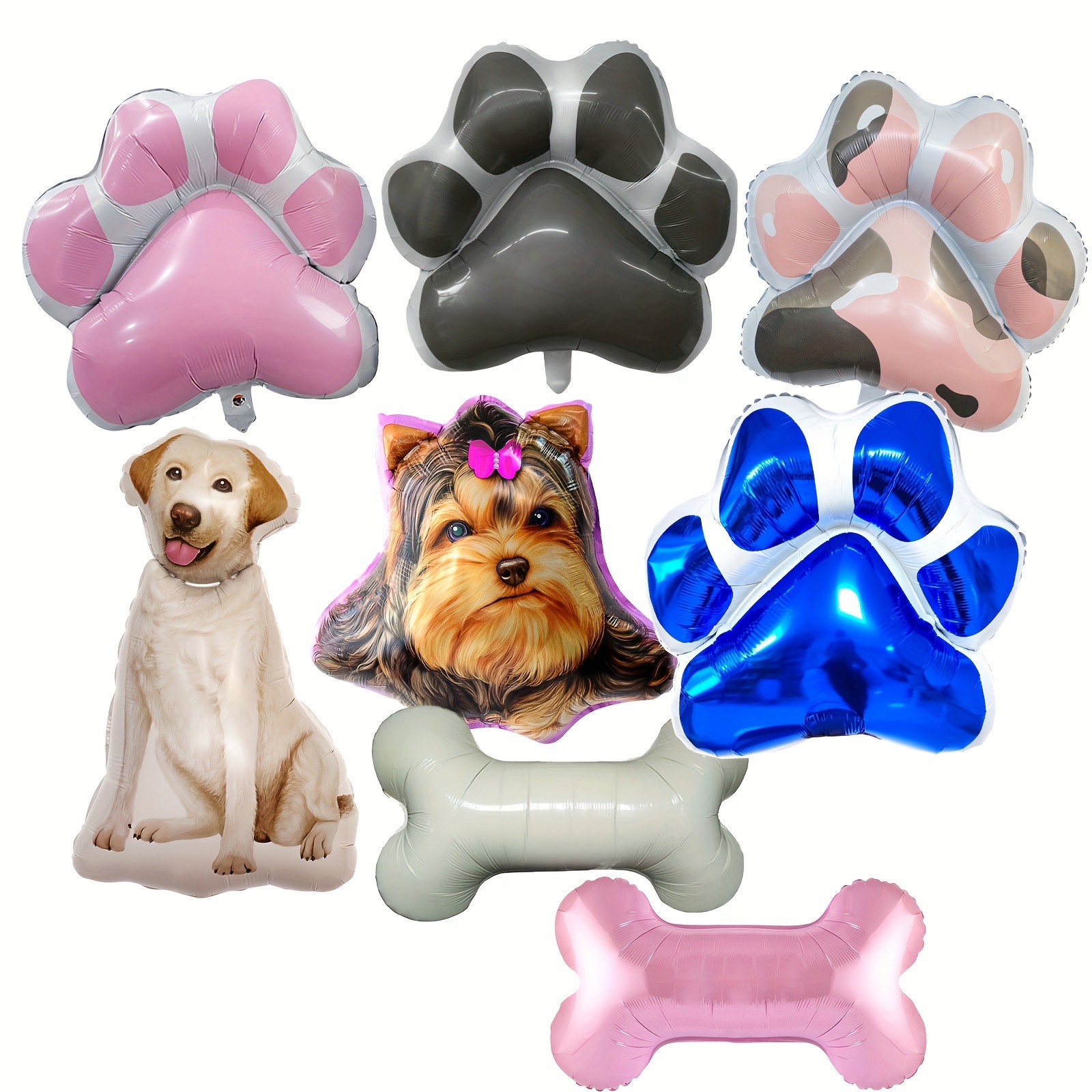 Globos de piezas con diseño de pata de perro y hueso para niños y niñas, Kit