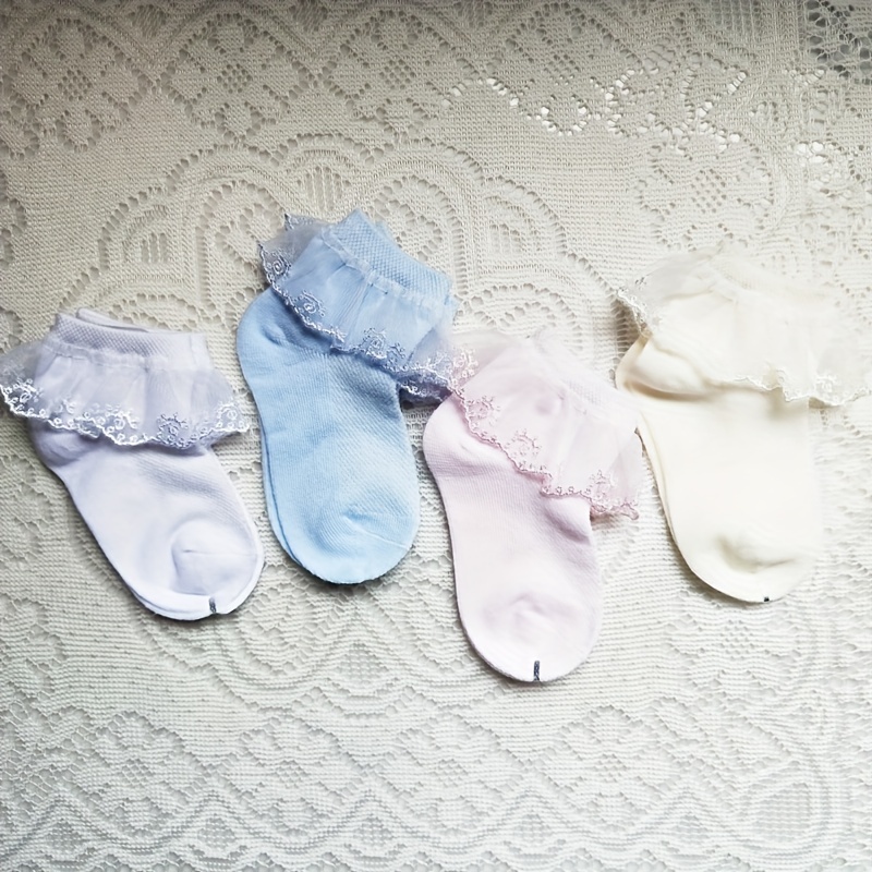 Baby Lace Socks Girls Ruffle Thin Short Ankle Socks For Spring And Summer