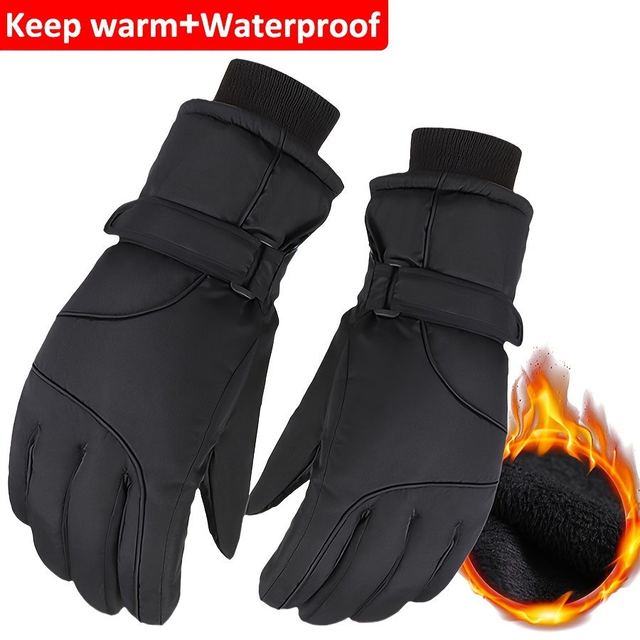 

Thermal Gloves With Velvet For Outdoor Sports, Waterproof Winter Cycling Gloves For Ski Motorcycle Electric Bike Riding, Thickened Outdoor Gloves For Winter