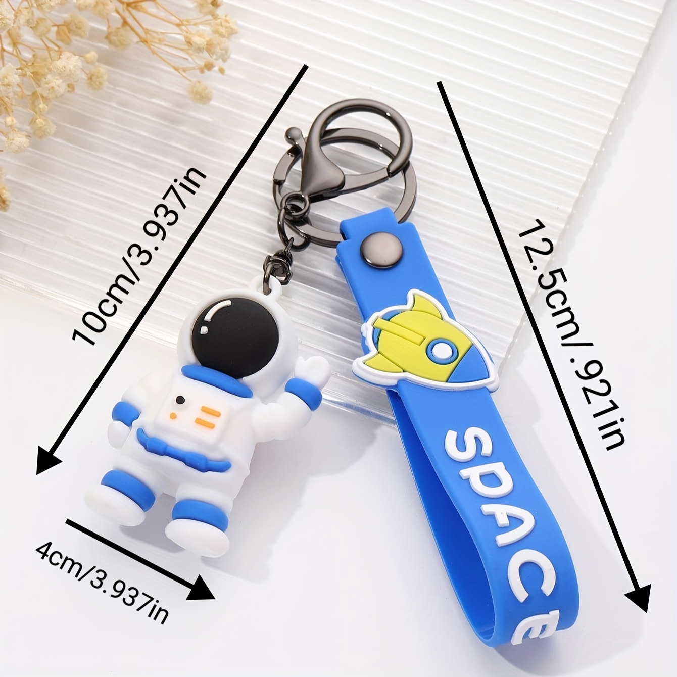 Astronaut Silicon Keychain With Bagcharm And Strap (Select From Drop D –  ThePeppyStore