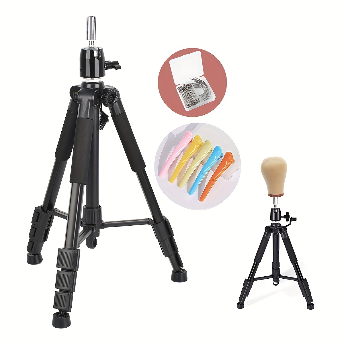 Wig Stand Wig Stand Tripod Mannequin Head Stand Canvas Head - Temu
