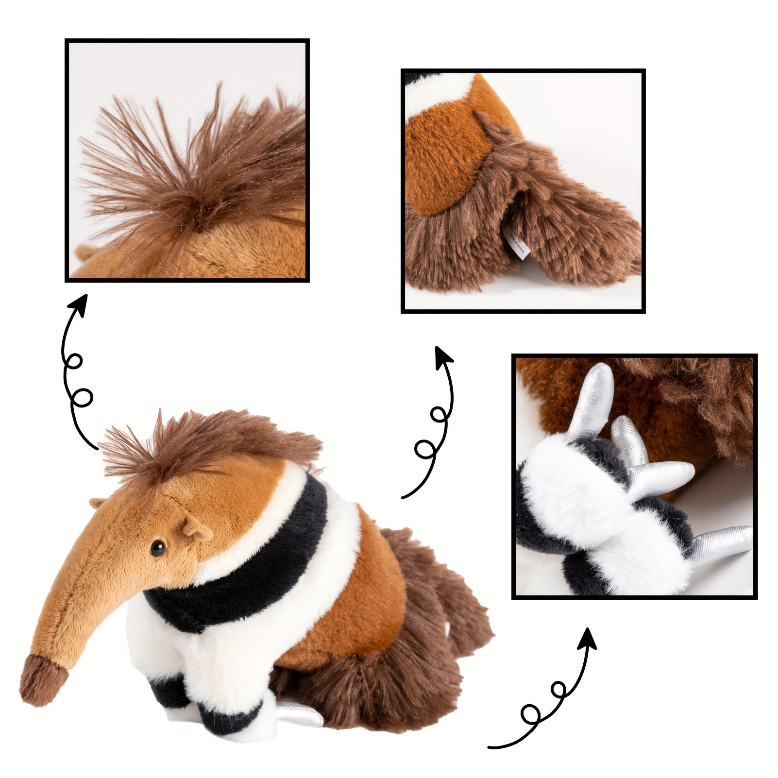 Brown Anteater Simulated Animals Soft Stuffed Plush Doll - Temu
