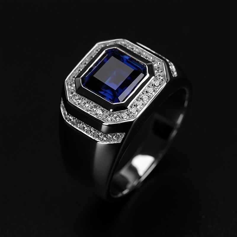 Men's Classic Artificial Sapphire Zinc Alloy Ring