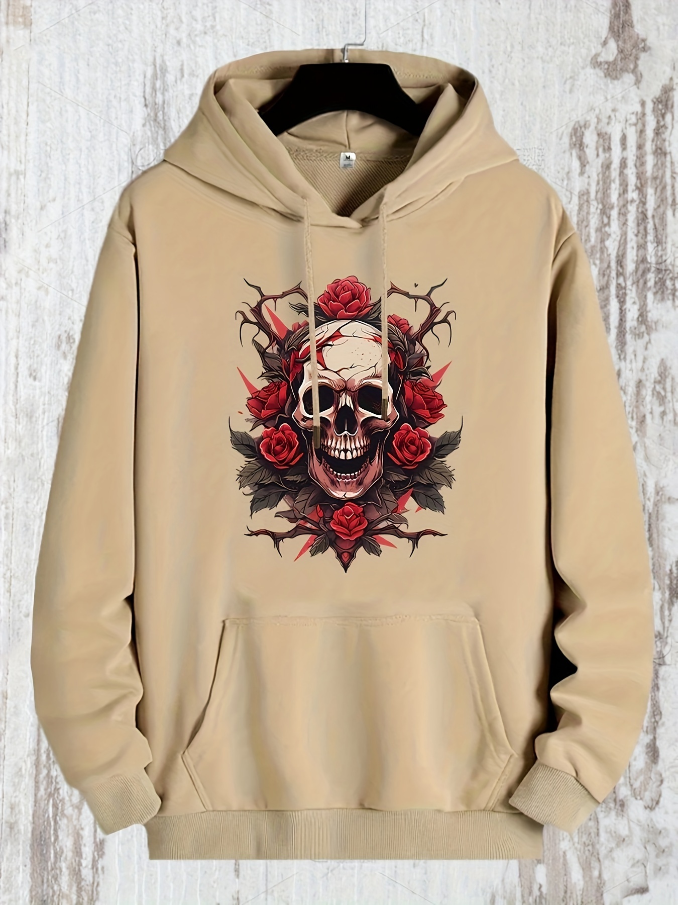 Halloween Series Hoodies For Men, Intimidating Skull Print Hoodie, Men's  Casual Pullover Hooded Sweatshirt With Kangaroo Pocket For Spring Fall, As  Gi