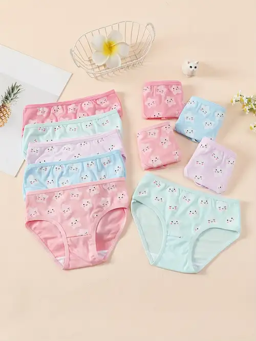 3PC Girls Briefs Cotton Underwear Cute Printing Panties Kids