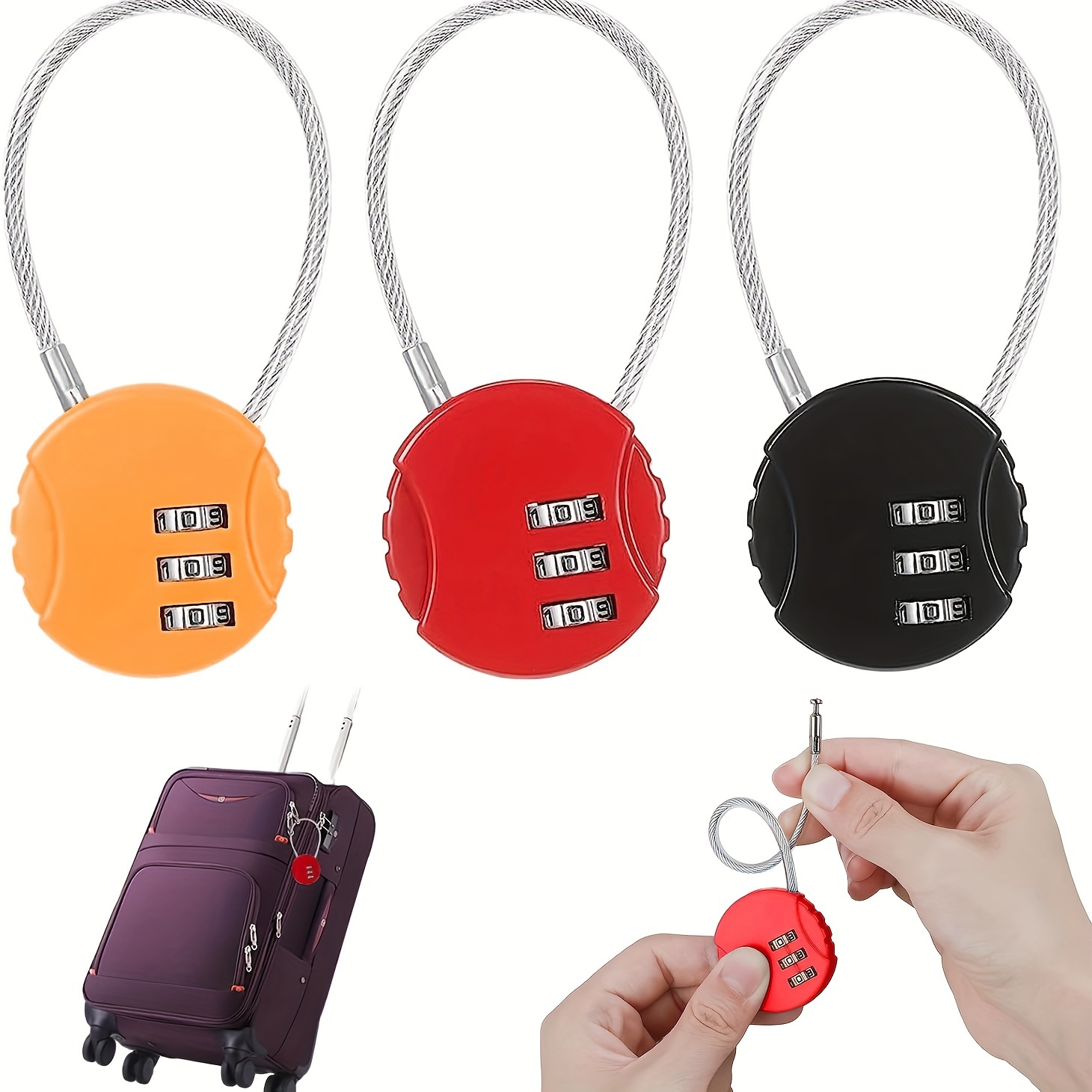 10 Pcs Luggage Lock Suitcase Locks Small Candados Para Maletas De Viaje  Locker Padlock Backpack Padlocks Student 