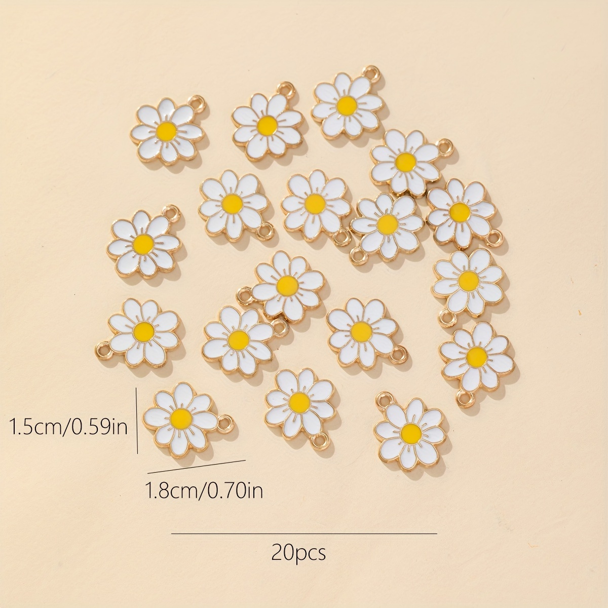 KitBeads 75pcs Mixed Style White Flower Charms Daisy Sunflower Cherry  Flower Charms Cute Cartoon Little Flower Charms for Jewelry Making Bracelets