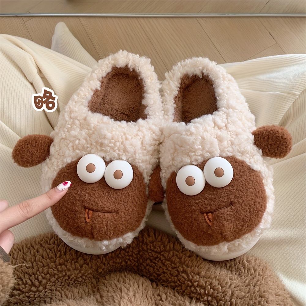 Cartoon Sheep Print Sleep Bottoms Cute Comfy Warm Fuzzy - Temu Canada