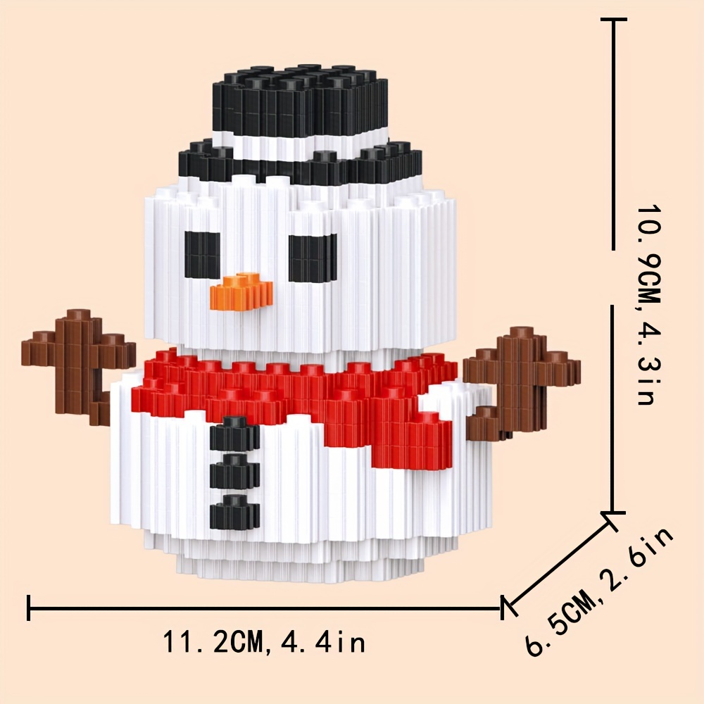 Christmas Snowman Building Blocks Set Christmas Building - Temu