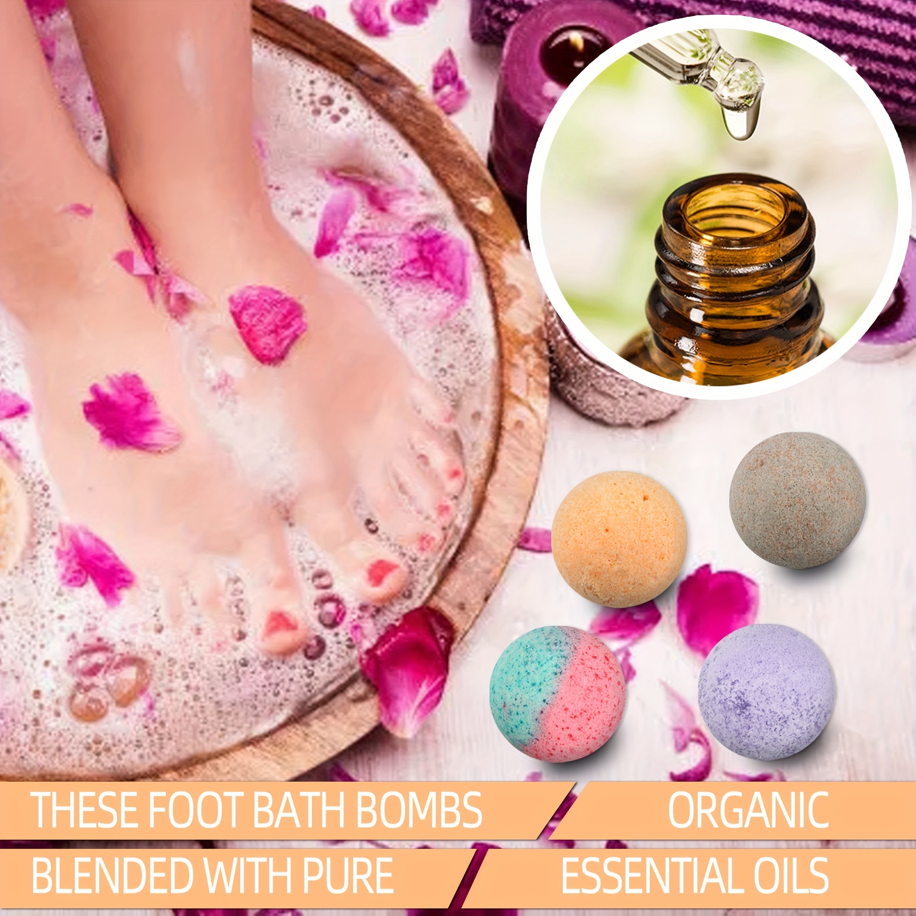 12pcs Foot Bath Bombs Set with Essential Oils