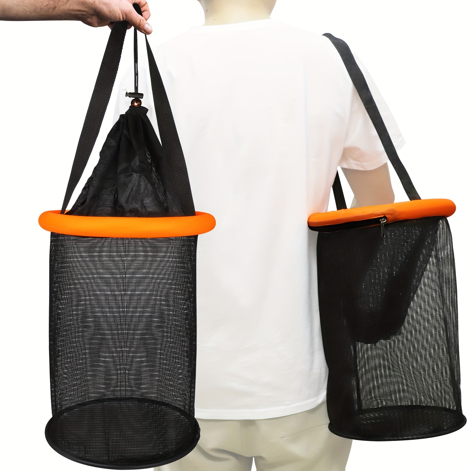 Portable Fishing Basket Foldable Nylon mesh Net Keeping - Temu