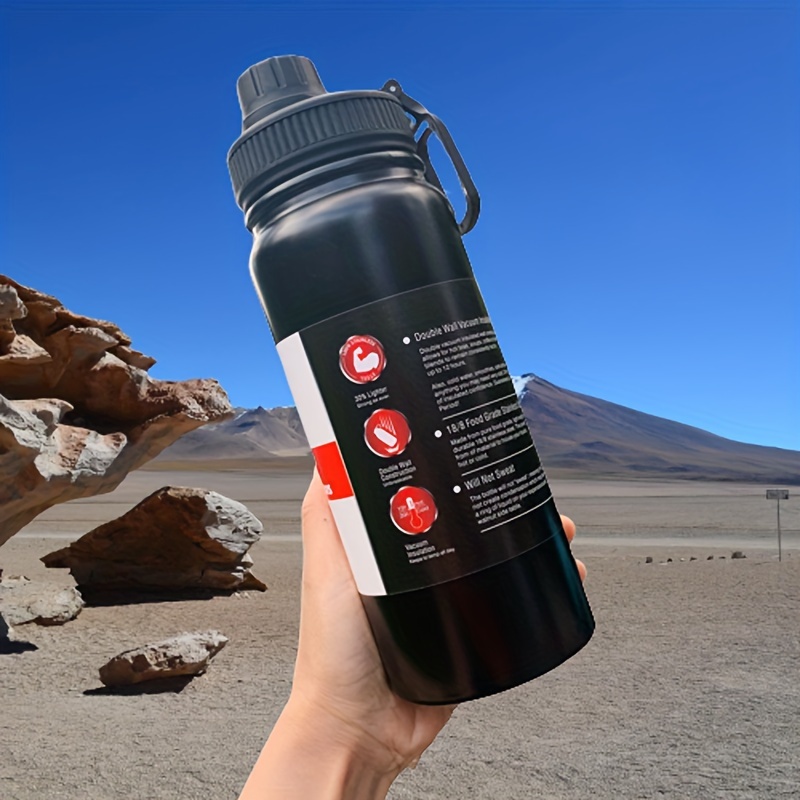 Portable Large Capacity Water Bottle, Stainless Steel Leakproof