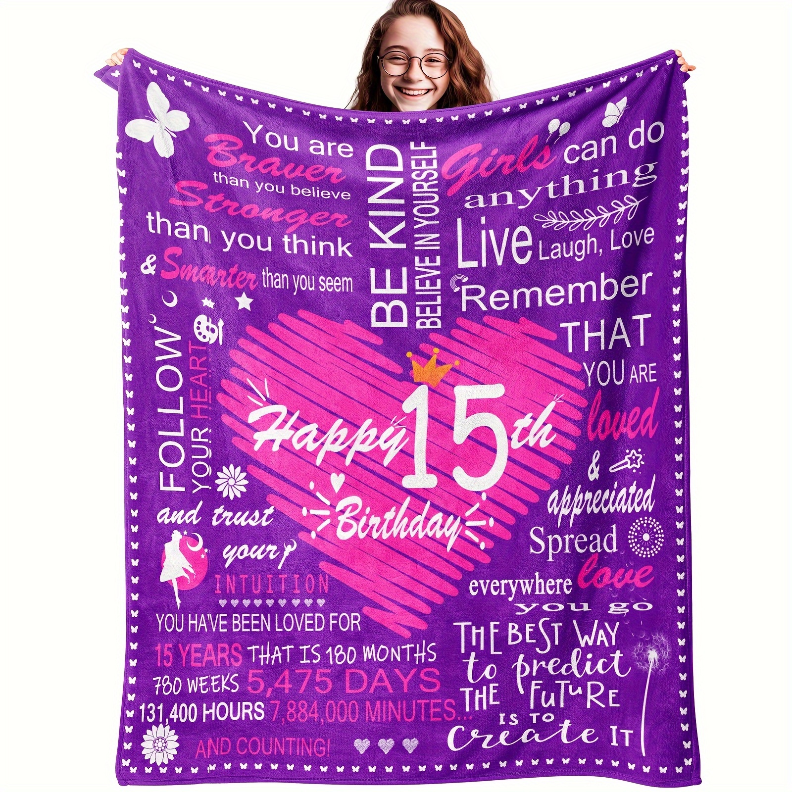 11 Year Old Girl Birthday Gifts,Teenage Girls 11th Birthday Gifts Throw  Blanket 50 x 60,Happy 11th Birthday Decorations Blanket for  Girls,Birthday
