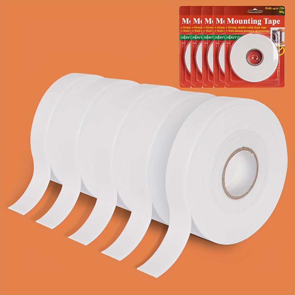 2 Rolls Double Sided Tape Heavy Duty, (3/4 Width, Total 20 FT) Clear  Adhesive Waterproof Removable Double Sided Mounting Tape For Carpet Fix,  Home