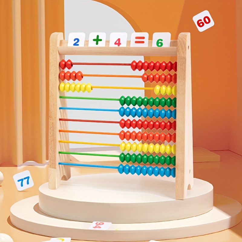 Boulier, jeu éducatif Montessori en bois coloré, pour additionner et  soustraire