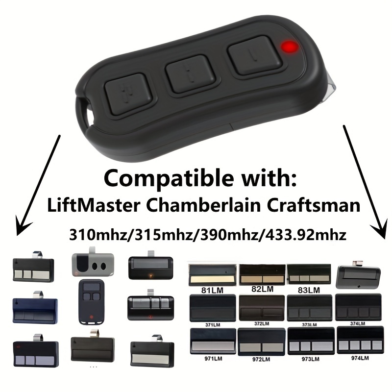 4 button 310/315/390/433mhz 893max Remote For Liftmaster - Temu