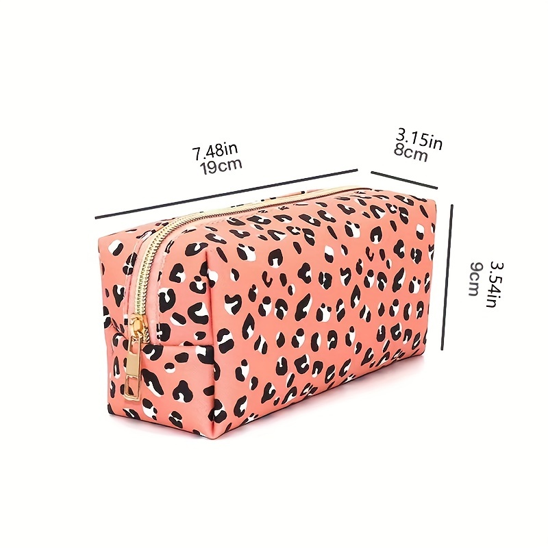 Leopard Print Makeup Bag Large Capacity Toiletry Organizer Women