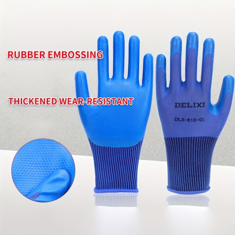 Rubber Labor Protection Gloves Wear resistant Oil resistant - Temu