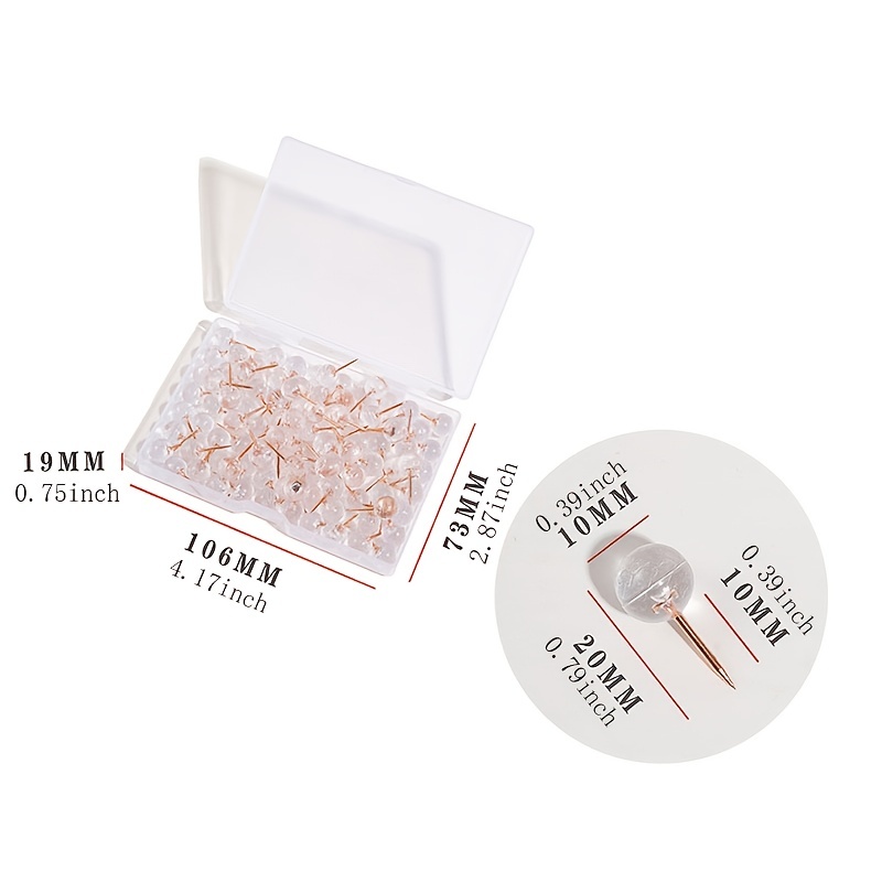 50 PCS Clear Push Pins, Office Supplies Clear Thumb Tacks for Wall, Wall  Tacks for Hanging, Standard Clear Plastic Head and Steel Point Push Pins  for Cork Board 