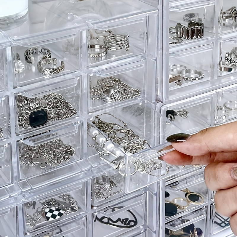 Mini Drawer Organizer Transparent Jewelry Storage Box Holder Beads Organizer  9 Drawers 