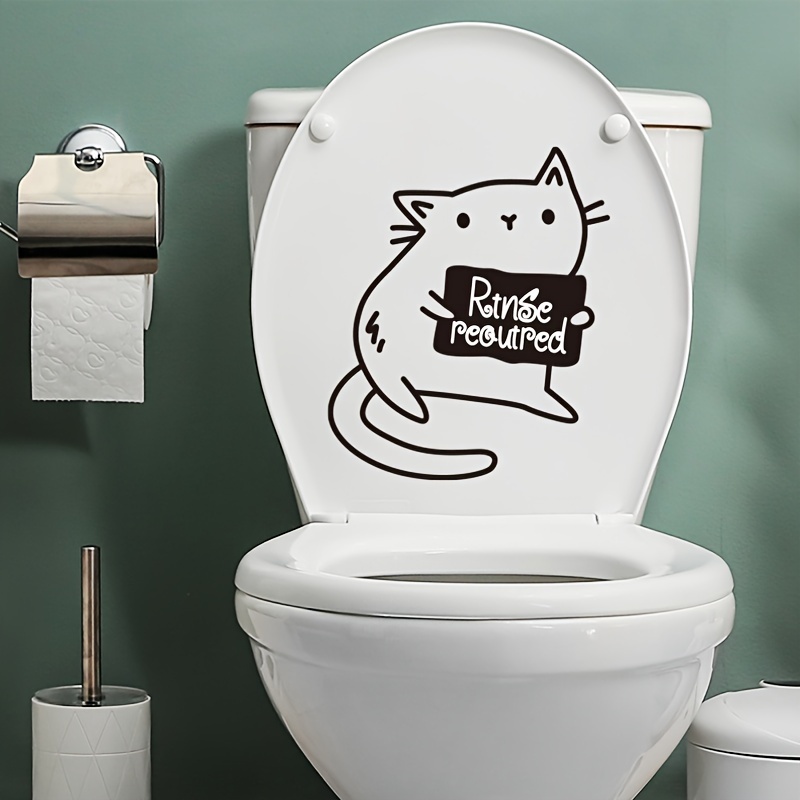 Black Cat Wc Toilet Cover Sticker - Temu