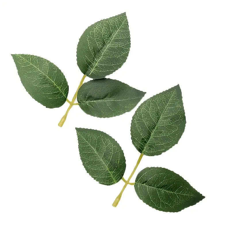 20pcs, Realistic Rose Leaves for Wedding Flower Arrangements - Silk  Screened Green Grass Leaves for Stunning Decor