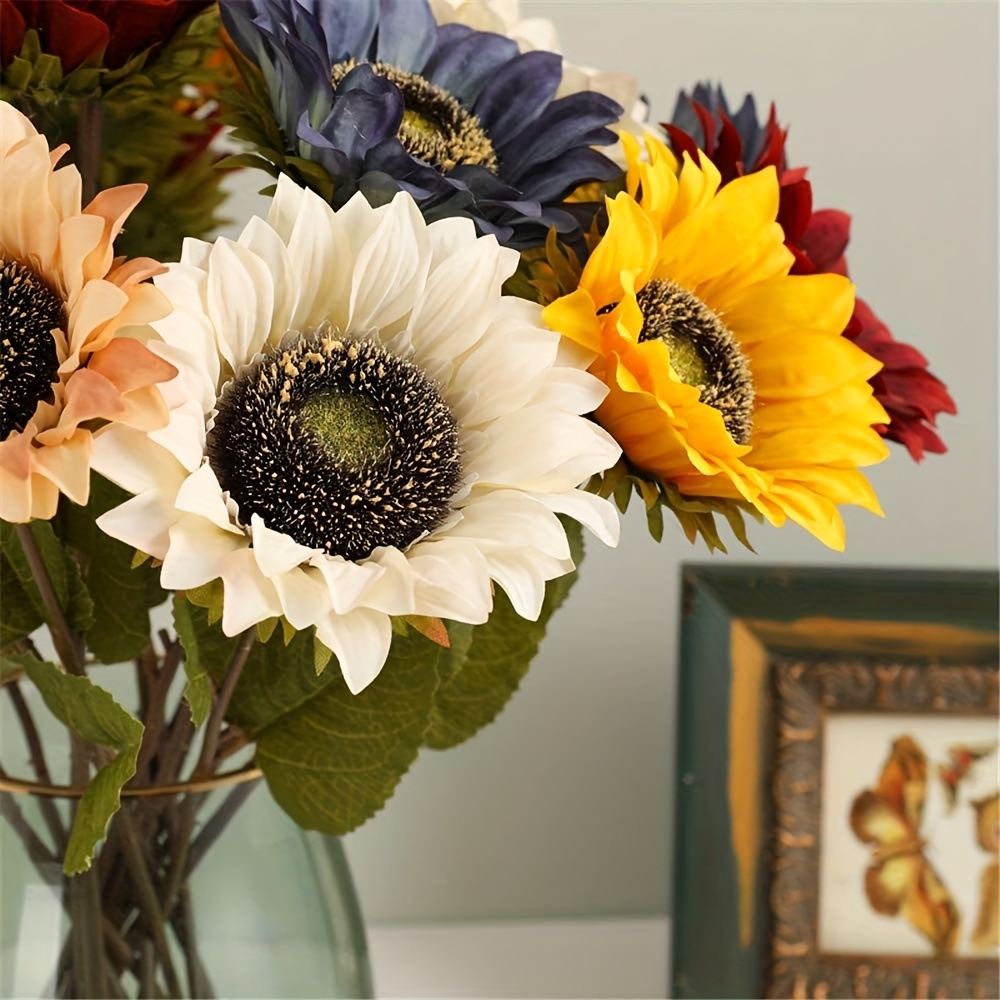 7 Pezzi, Fiori Di Girasole Artificiali, Steli Lunghi Di Seta Falsi Girasoli  Decorazione Per Esterni Casa Matrimonio Compleanno Festa Decorazione - Casa  E Cucina - Temu Italy