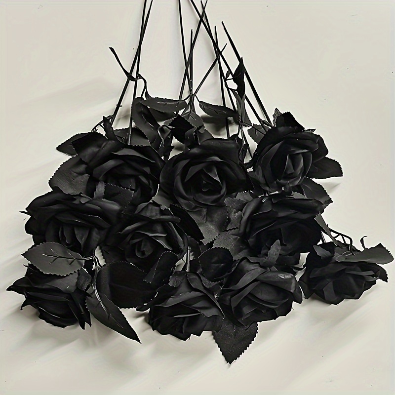 1pc Fiore artificiale di rosa Fiore artificiale nero per - Temu Italy