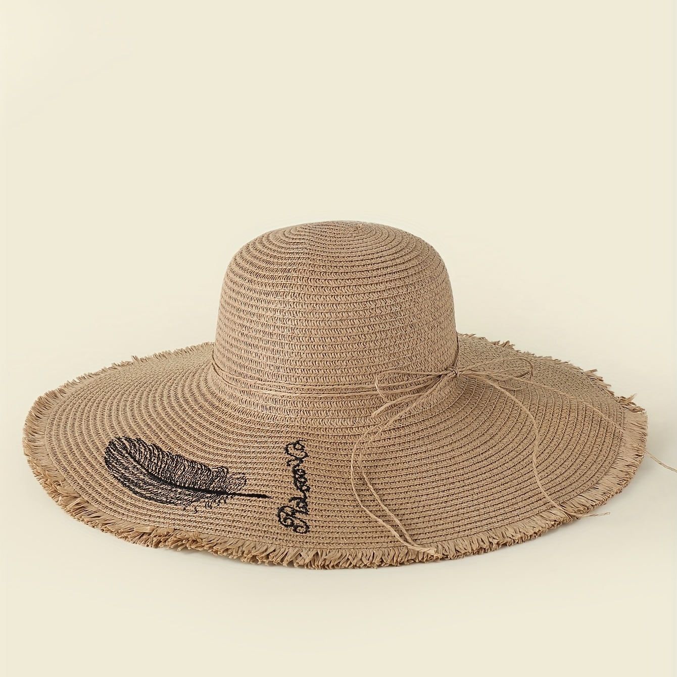 Womens Summer Oversized Floppy Straw Hat With Wide Brim, UV