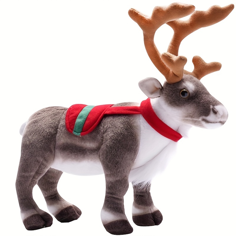 Simulation Elk Doll Peluche Renne Cerf Poupée Cadeau De Noël