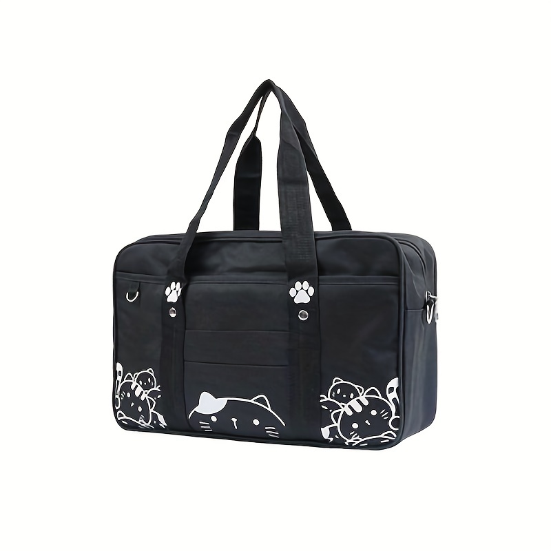 Cat Printed Jk Uniform Bag, Japanese Stuffed Anime Student Messenger Bag,  Portable Stylish Square Shoulder Bag - Temu