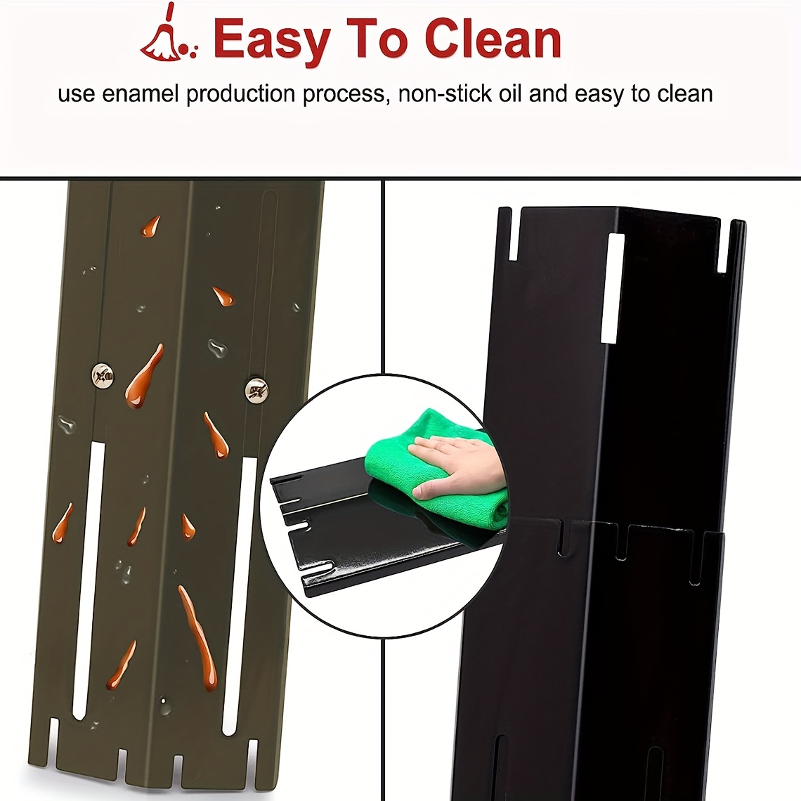 Adjustable Porcelain Steel Heat Plate Shield for Gas Grill