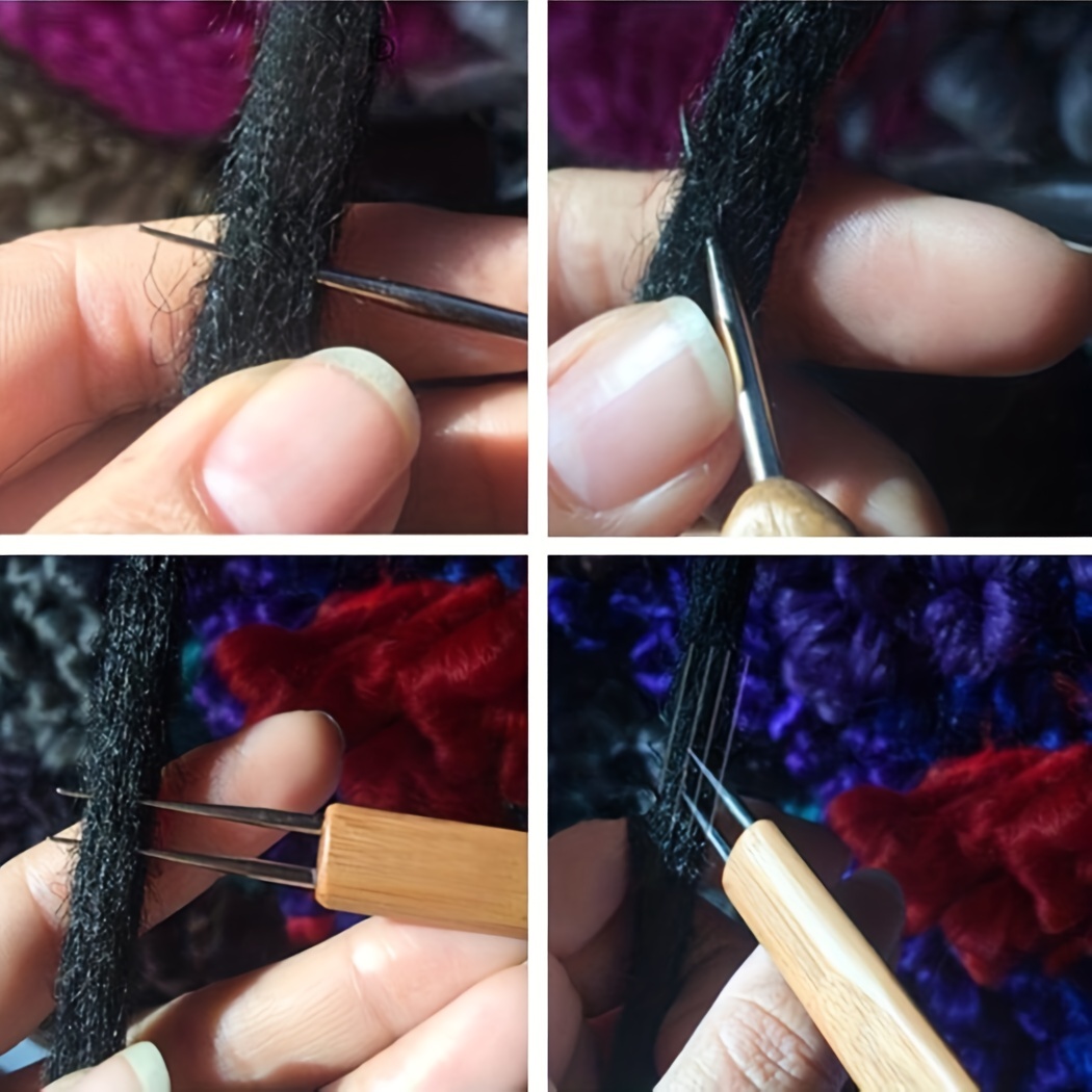 Crochet Set Crochet Hook For Hair Long Hair Locking Needle - Temu