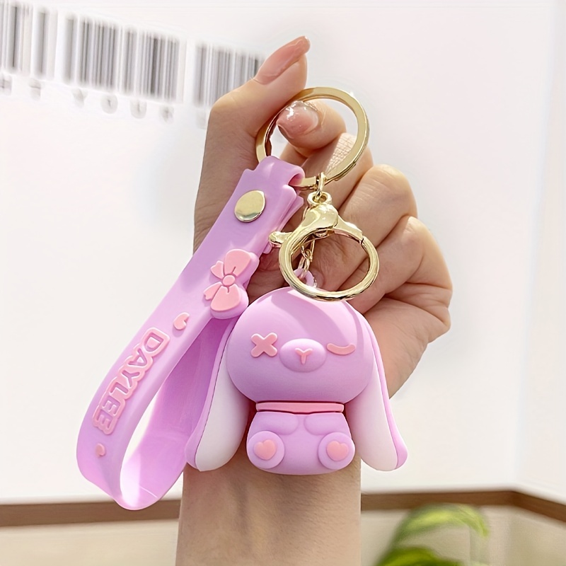 Acrylic Cartoon Graffiti Doll Key Chain Creative Doll Women Bag Pendant  Jewelry Cute Mobile Phone Car Keychain Xmas Birth Gift