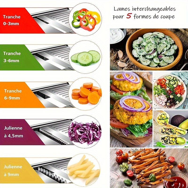 Vegetable Slicer Fruit Cutter Adjustable Mandoline Food - Temu