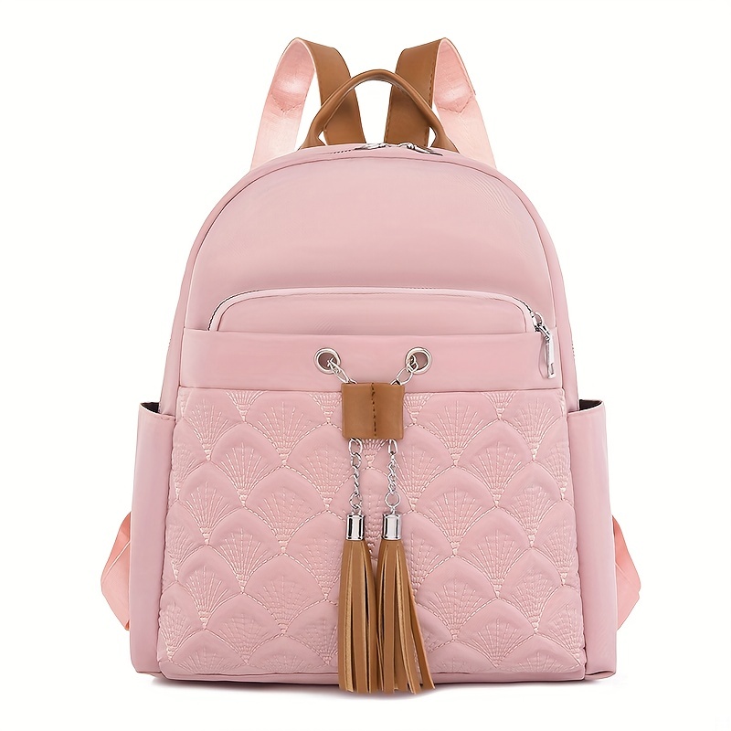 Casual Solid Zipper Backpack Women's Travel Daypack