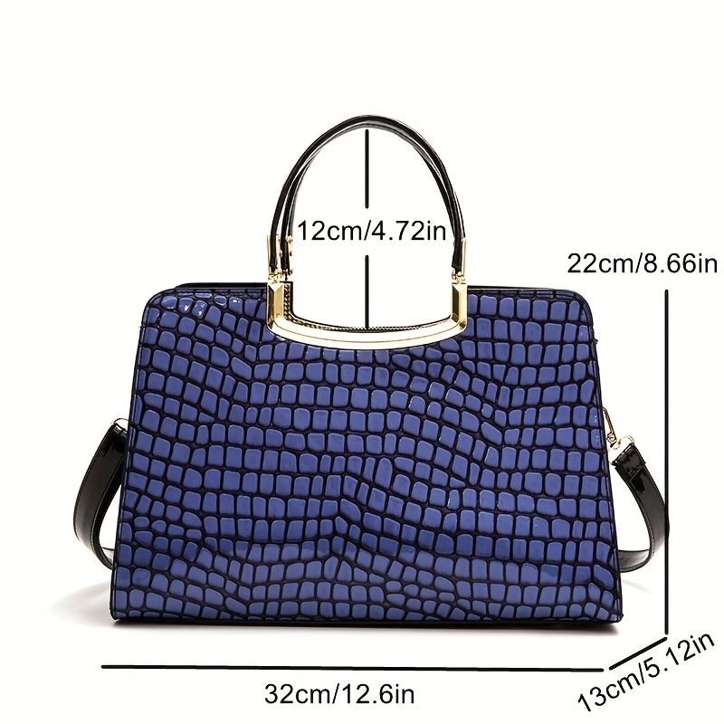 Stone Pattern Large Tote Bag PU Leather Shoulder Bag