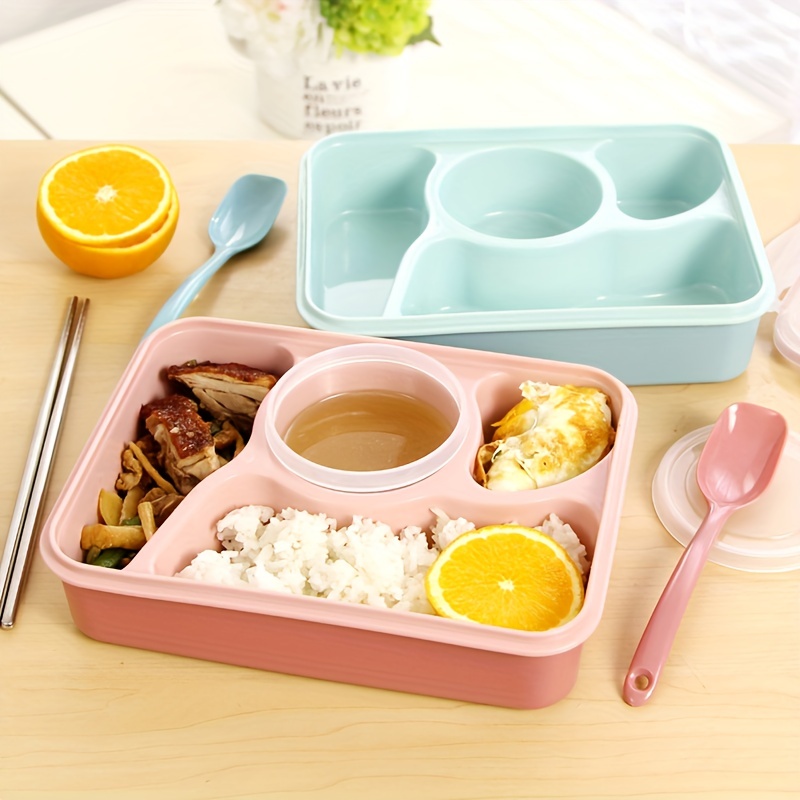 4pcs Children Plastic Cartoon Cute Bento Box Japanese Outdoor Food