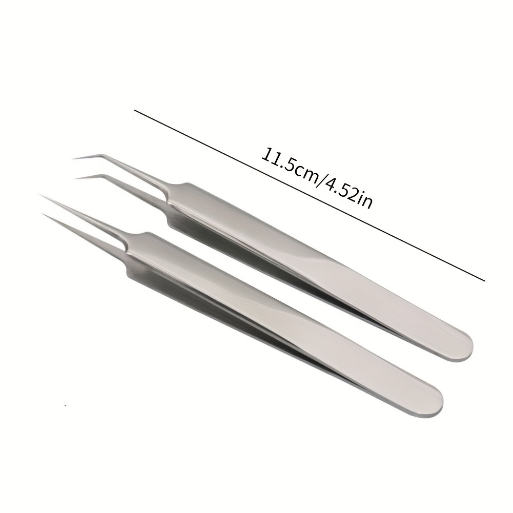 Precision Tweezers Stainless Steel Curved Hook Tipped - Temu