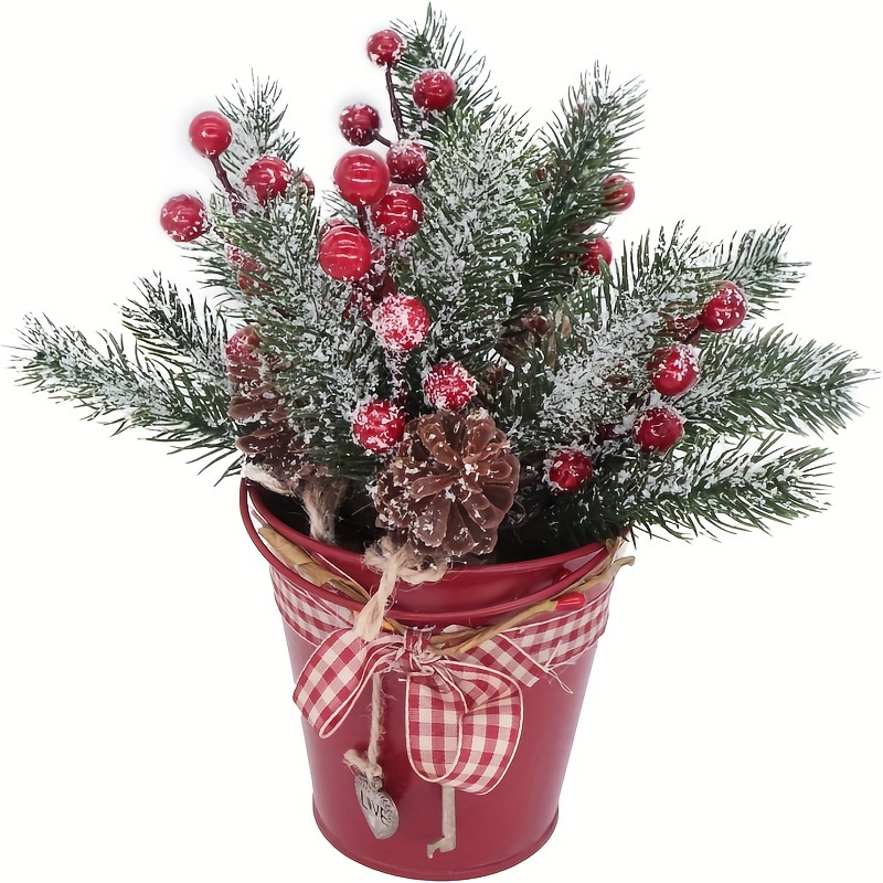 5pcs Artificial Mini Christmas Picks Assorted Red Berry Picks Stems Faux  Pine Picks Spray with Pinecones for Christmas Floral Arrangement Winter  Holiday Season Home Decor
