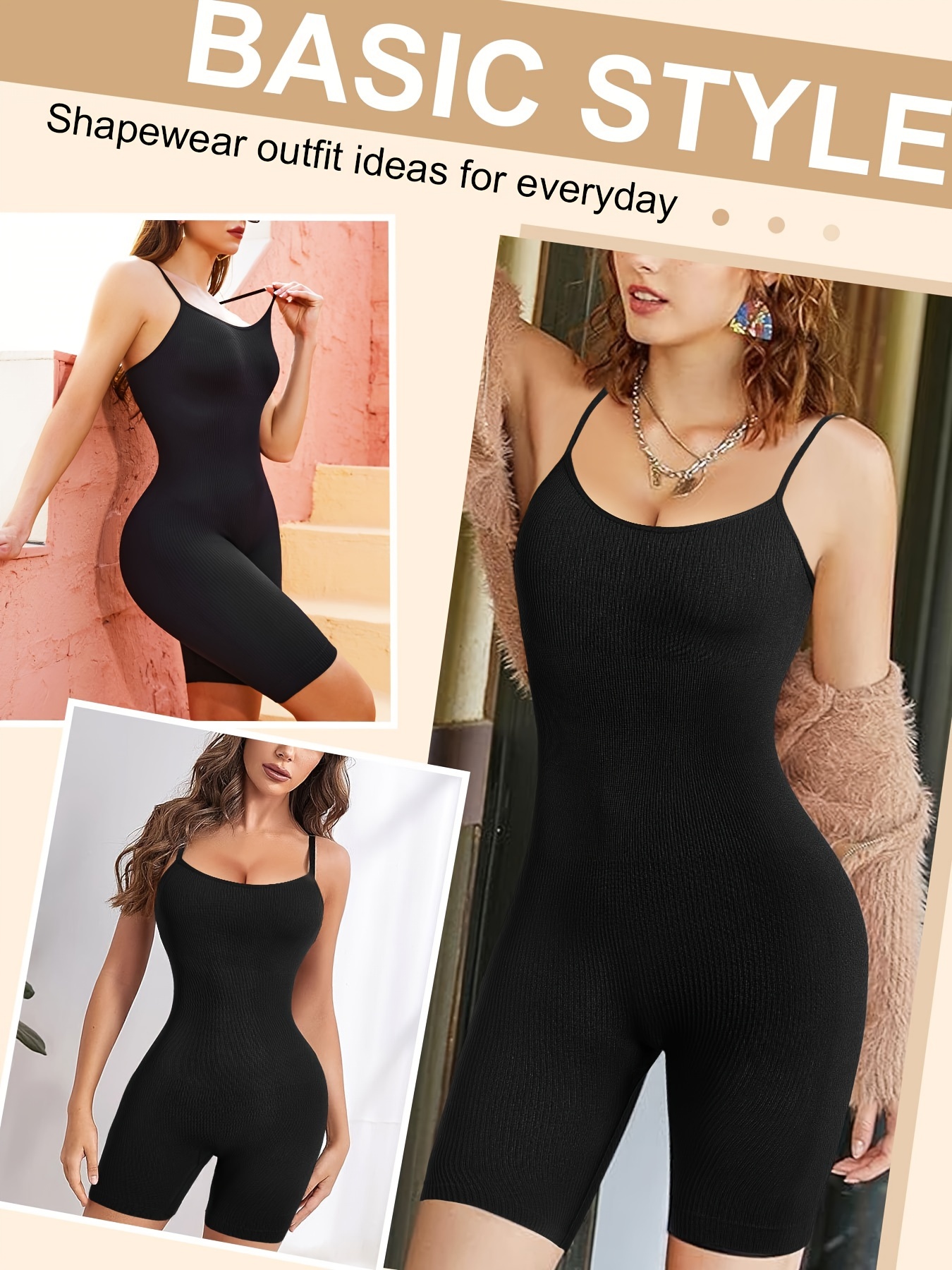 Jumpsuit for Women Yoga Rompers One Piece Ribbed Spaghetti Strap